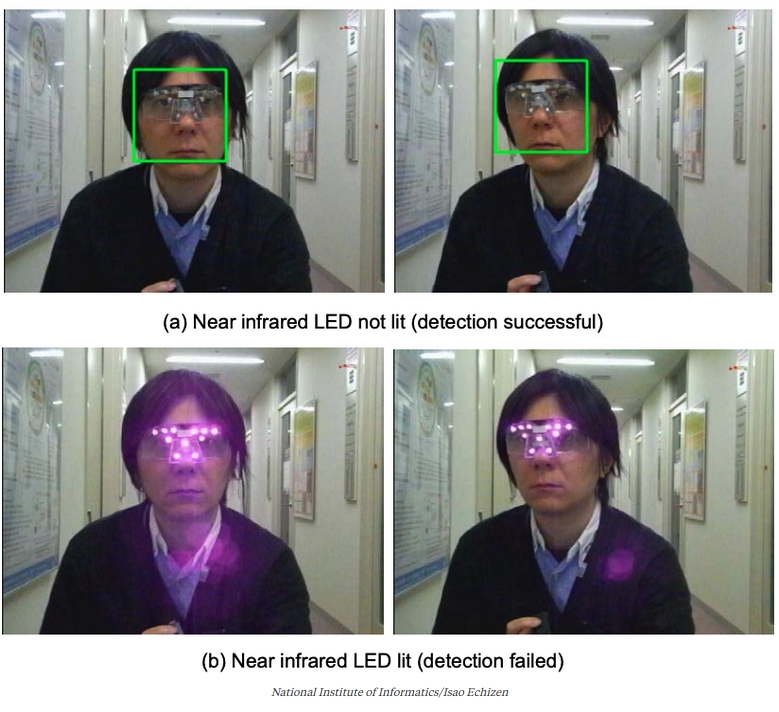 Isao Echizen's Anti Photography glasses.