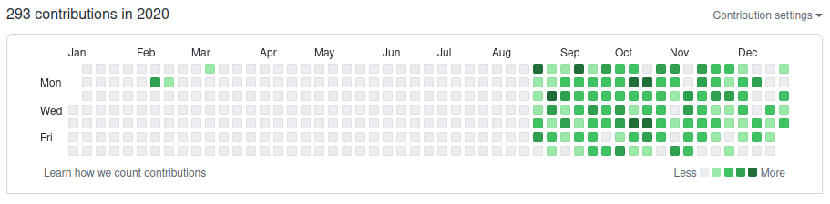 My 2020 git history.